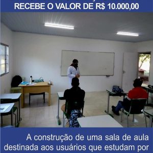 Destinei recurso vlr R$ 10.000,00, para o Centro de Recuperação EL Shadai, para ministrar o ensino fundamental aos internos, através do EJA, onde todos poderão saírem formados no 1° Grau.