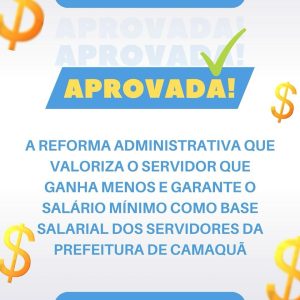 Aumento dos salários dos servidores públicos municipais de Camaquã.